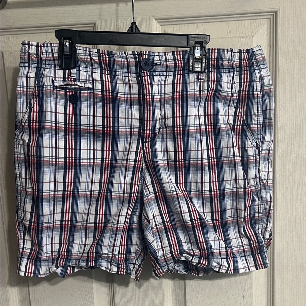 Faded Glory Plaid Shorts in Red, White, and Blue